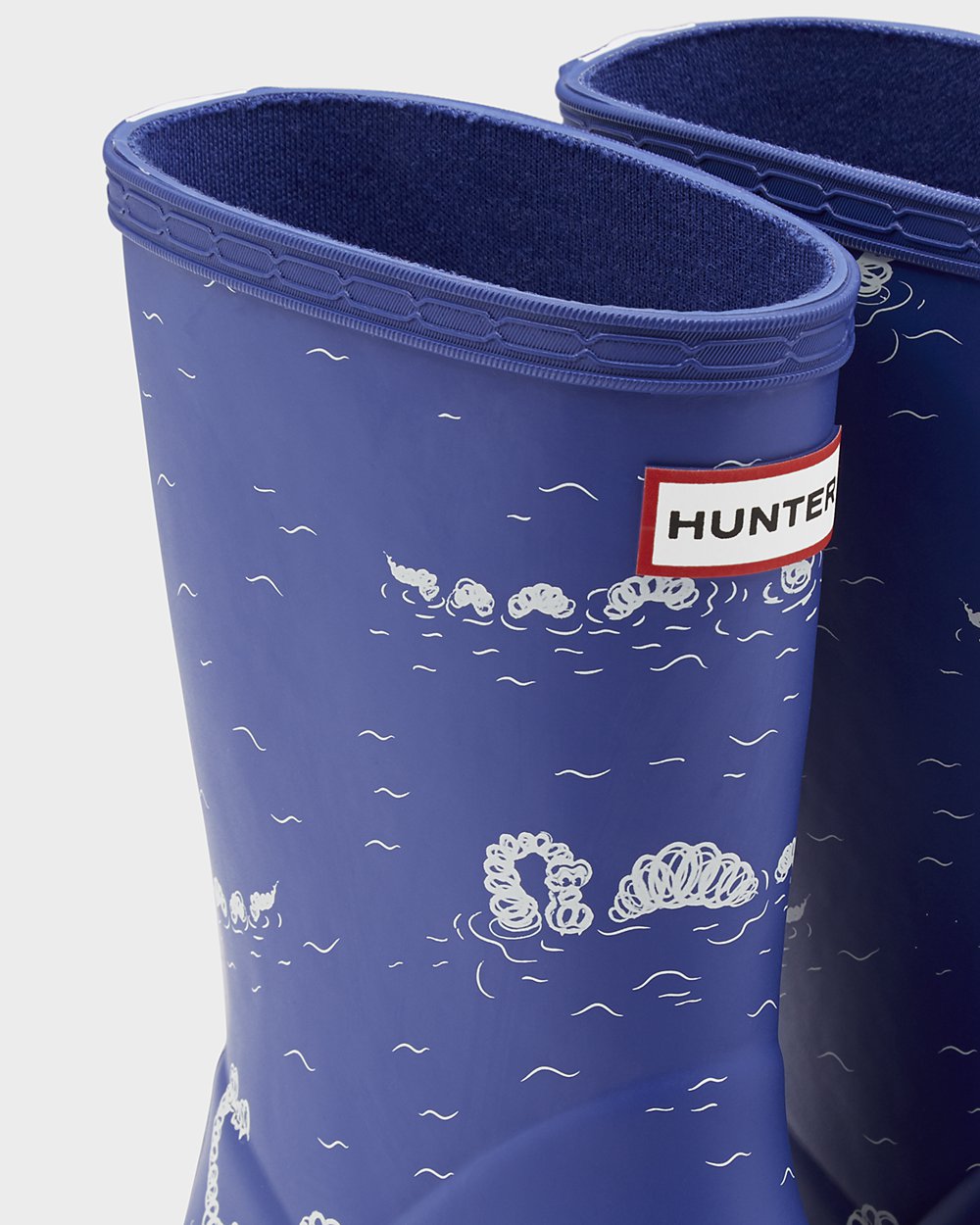 Botas de Lluvia Hunter Niños - Original First Classic Nessie Print - Azules - JKVUCAQ-83